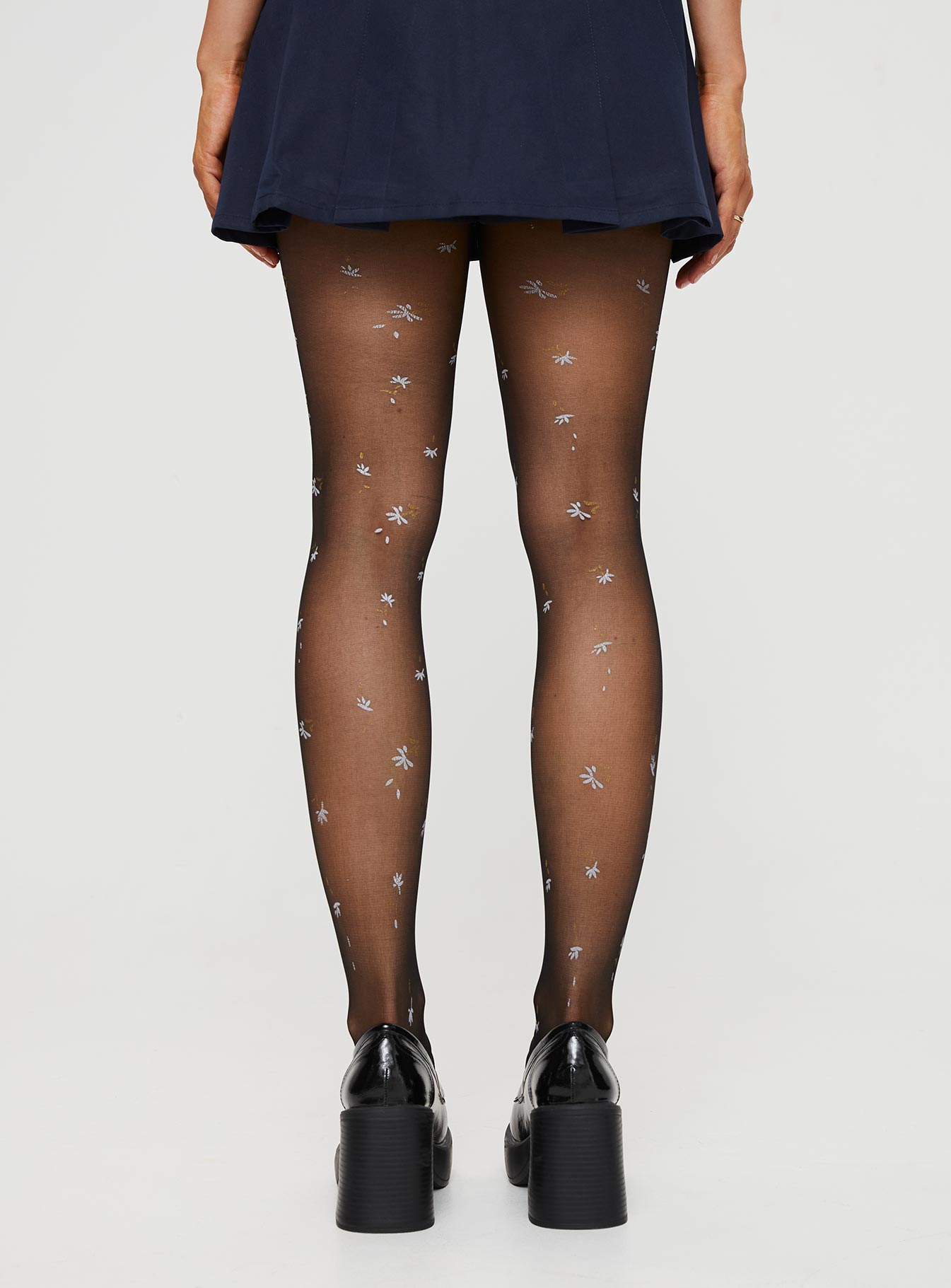 Eito Floral Stockings Black