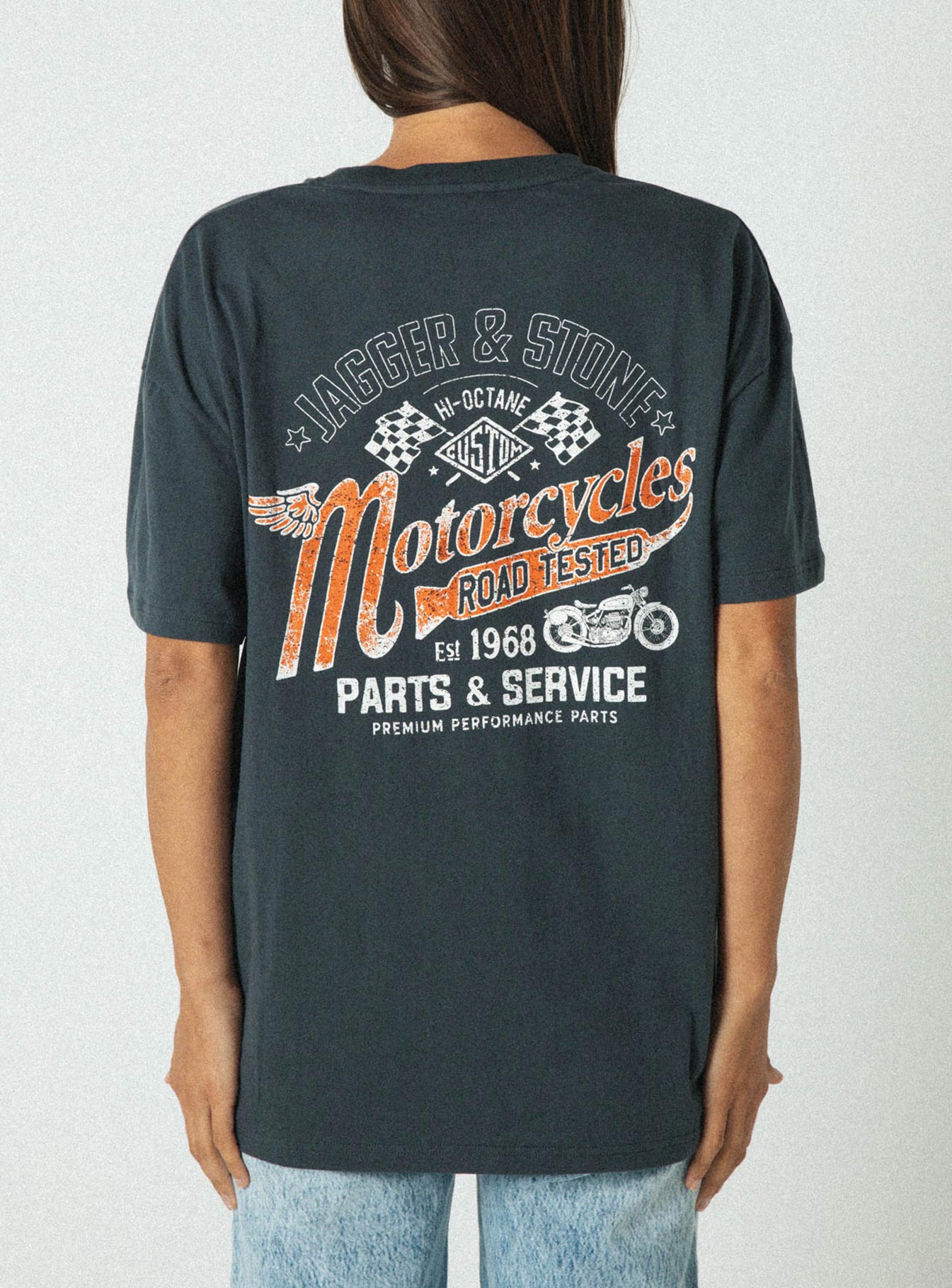 Jagger & Stone Hi Octane Oversized Tee Charcoal