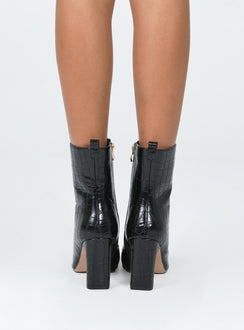 Thriller Boots Black Croc