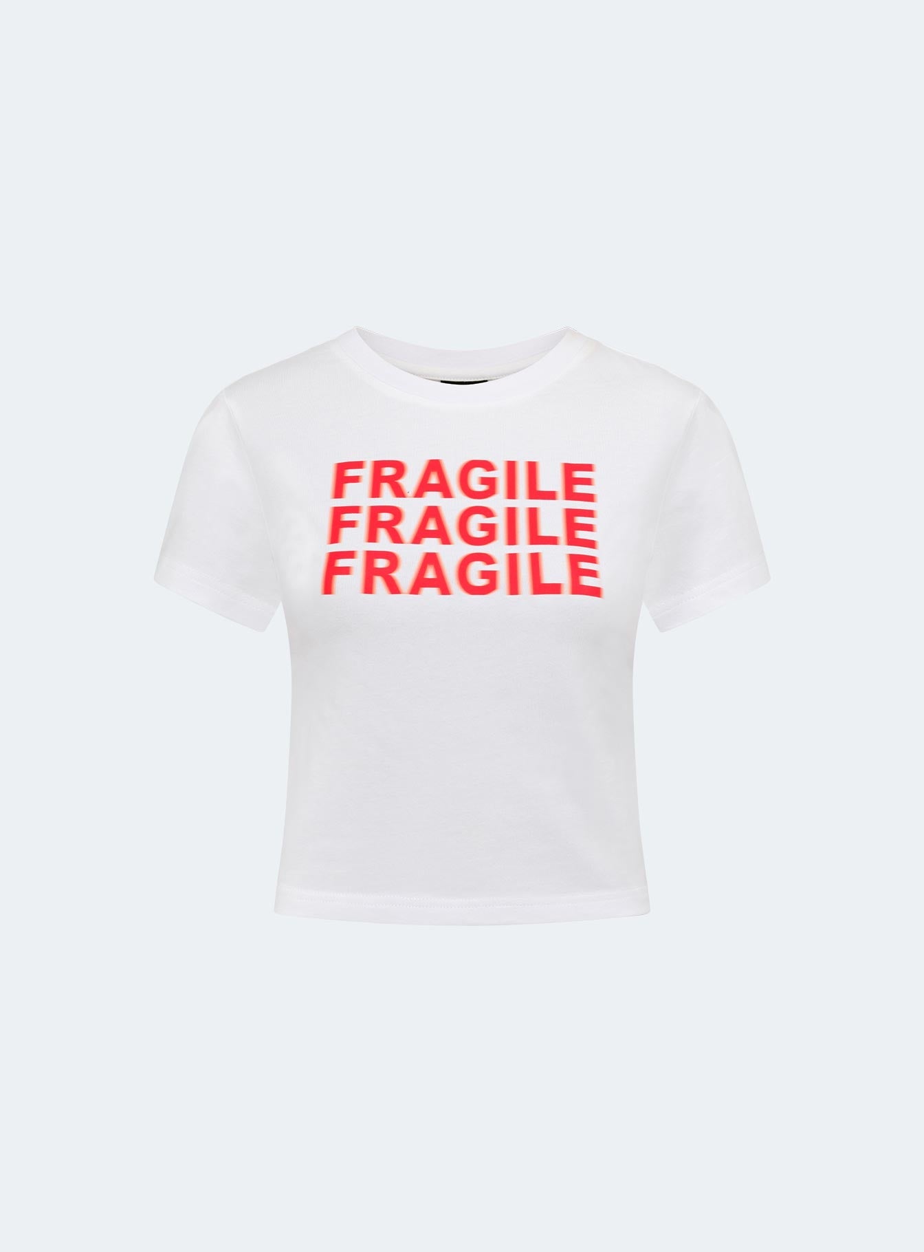 White baby tee Graphic print Good stretch Unlined 