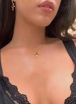 Necklace Dainty chain  Cross pendant  Lobster clasp fastening 