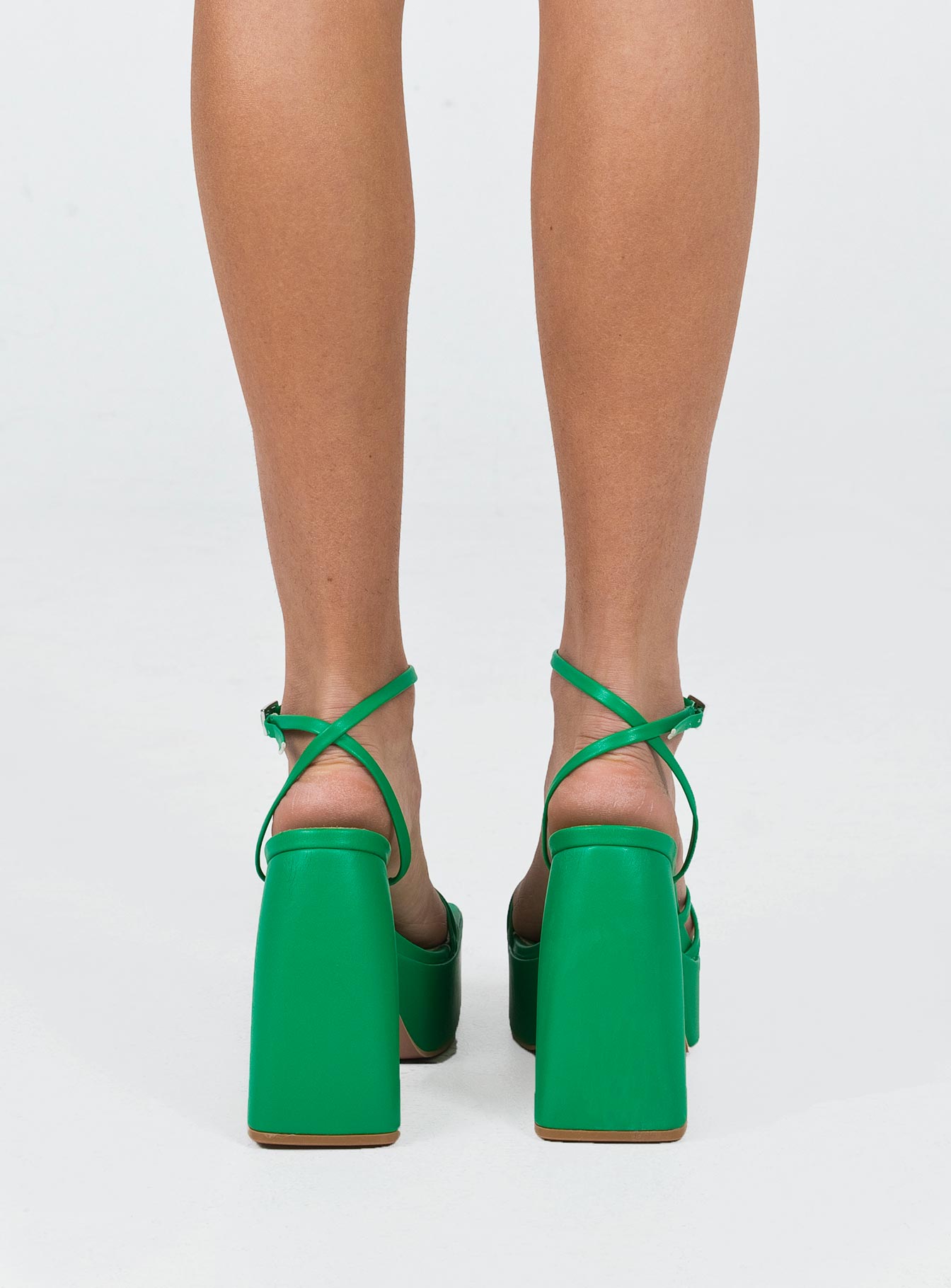 Heels heels  Princess Polly Exclusive Faux leather material  Square toe Strappy upper Block heel  Ankle buckle fastening  Platform base 