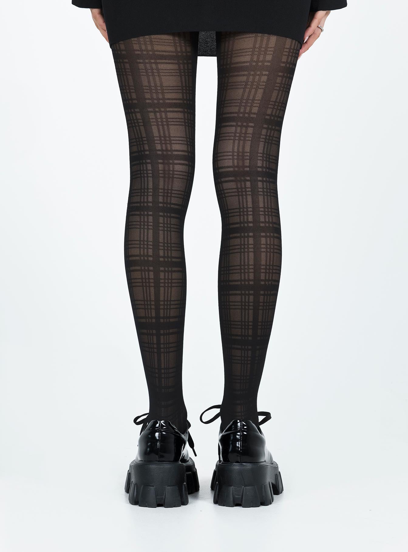 Stockings High waisted fit Plaid design