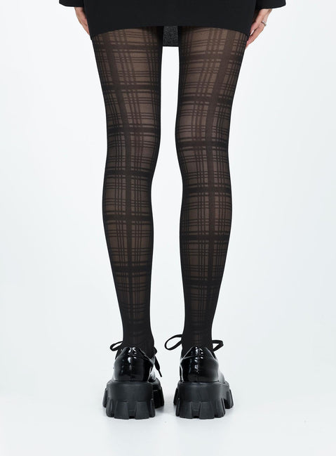 Stockings High waisted fit Plaid design