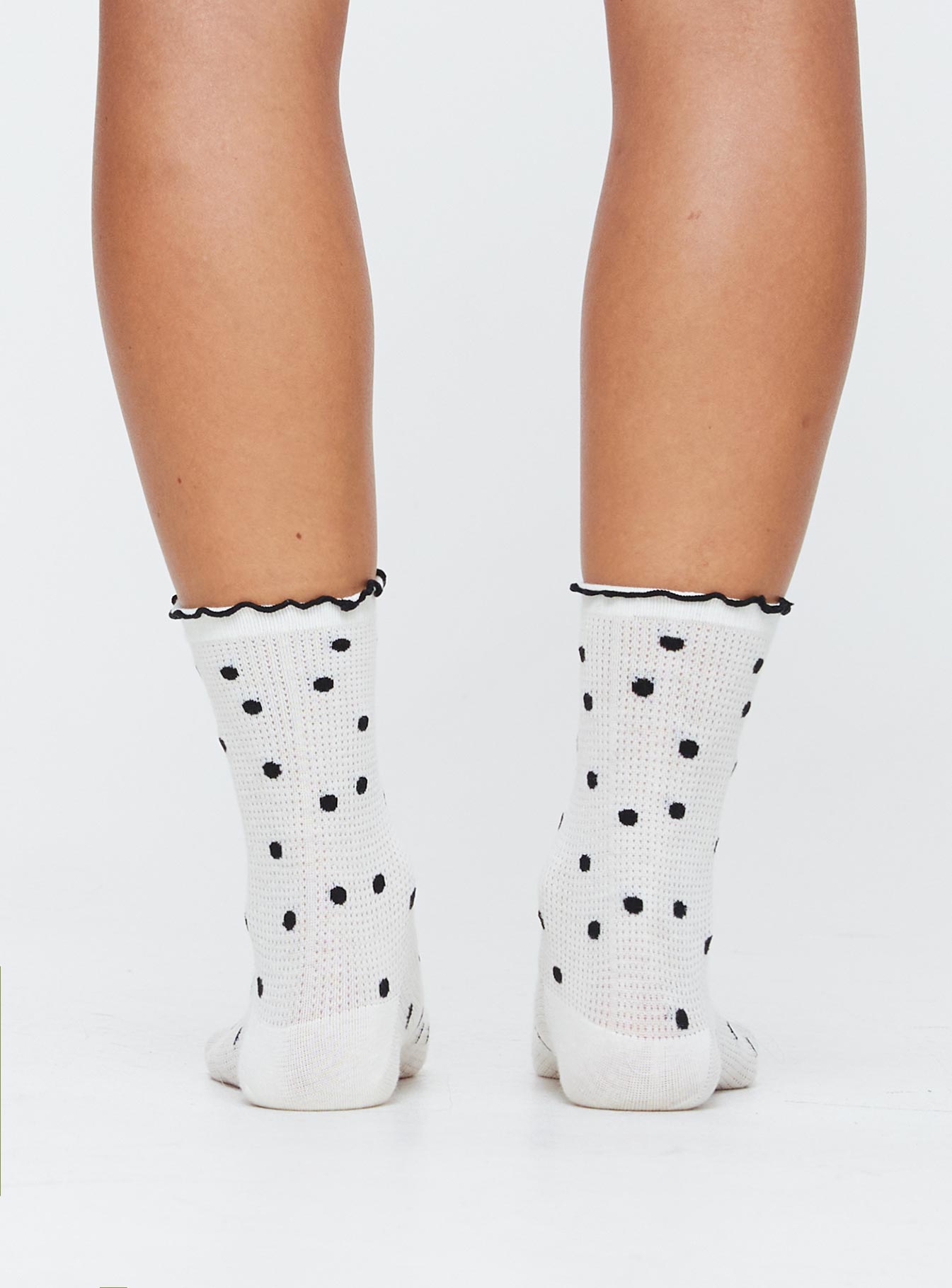 Yang Polka Dot Socks White