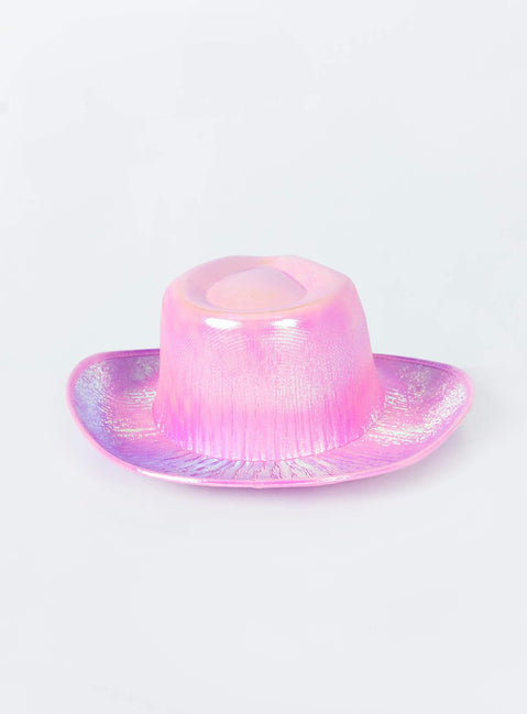Cowboy hat Metallic shimmer  Stiff brim  OSFM