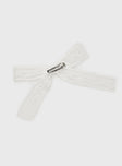 White lace Hair clip Pack of 4, lace bow design, alligator clip
