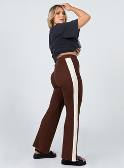Contrast Wide Leg Knit Pant