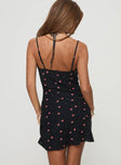 Mini dress Floral print, cowl neckline, adjustable straps, invisible zip fastening