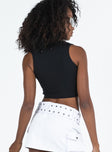 Crop top Scooped neckline Good stretch Lined front