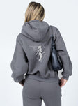 Hoodie Relaxed fit  60% cotton 40% polyester  Graphic print on back Drawstring hood  Drop shoulder  Front pocket  Soft lining 