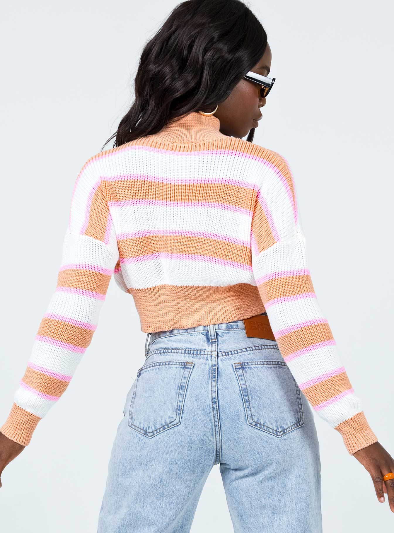 Mock Neck Sweater Orange