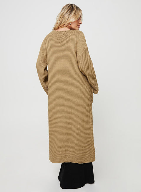 Longline cardigan Oversized fit, twin side pockets, drop shoulder