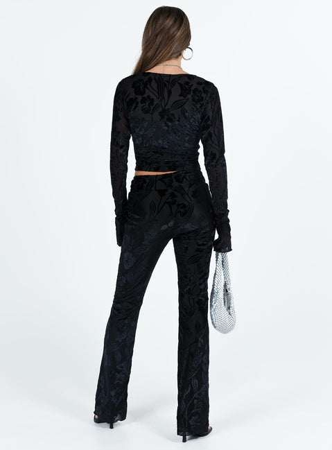 Black pants Thick waistband Slim leg  Good stretch Fully lined 