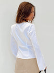 Long sleeve top Silky material V neckline Button fastening at front