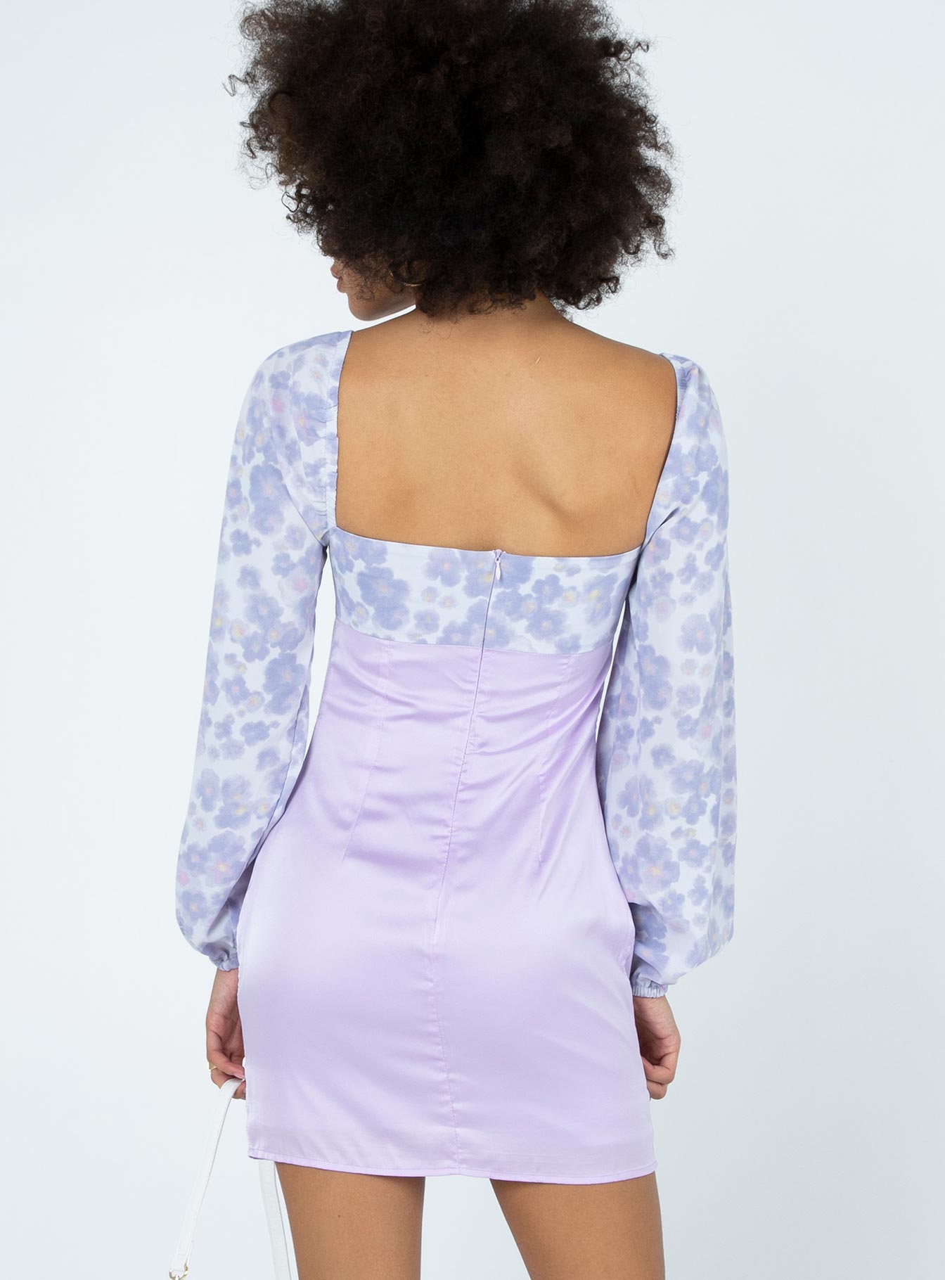 Princess Polly Sweetheart Neckline  Delphine Mini Dress Purple Multi