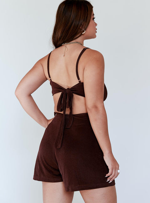 Hawthorne Playsuit Brown