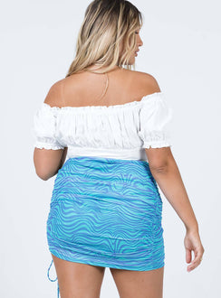 Cinzia Mini Skirt Blue