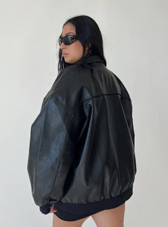 Bomber jacket Faux leather material  Classic collar  Zip front fastening  Ribbed waistband & cuffs  Twin hip pockets  Non-stretch Fully lined 