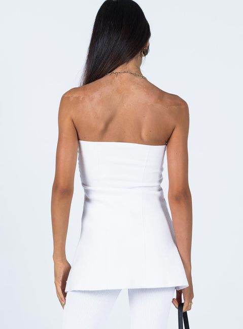 Anderson Strapless Top White