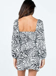 Nakita Long Sleeve Mini Dress Zebra