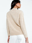 Beige sweater Knit material  Mock neck 
