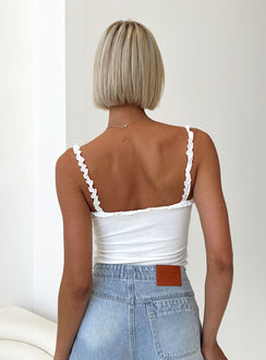 Cami top Elasticated shoulder straps Frill trim Square neckline Good stretch Fully lined