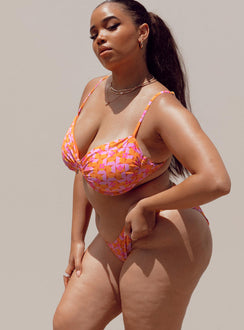 Ellie Bikini Bottoms Orange / Pink Curve