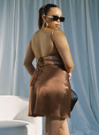Alfie Mini Dress Brown Curve