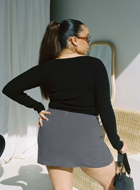Selby Mini Skirt Grey Curve
