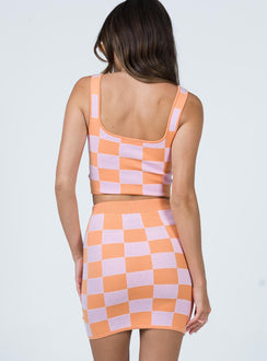 Task the Risk Mini Skirt Pink / Orange