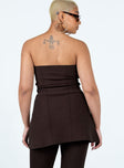 Anderson Strapless Top Brown