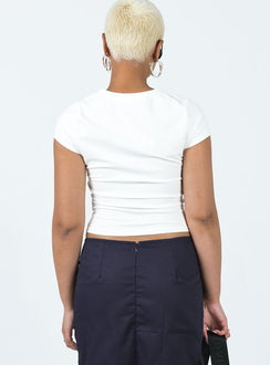 Tee Graphic print Cap sleeve Good stretch