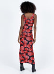 Princess Polly Plunger  Lauers Maxi Dress Red Floral / Black