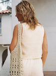 V neckline vest top Embroidered detail, tie closure with tassels Non-stretch material, fully lined 