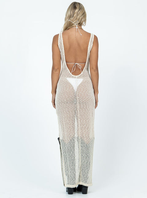 Performer Knit Maxi Dress Cream | Princess Polly Performer Knit Maxi Dress Cream | Princess Polly