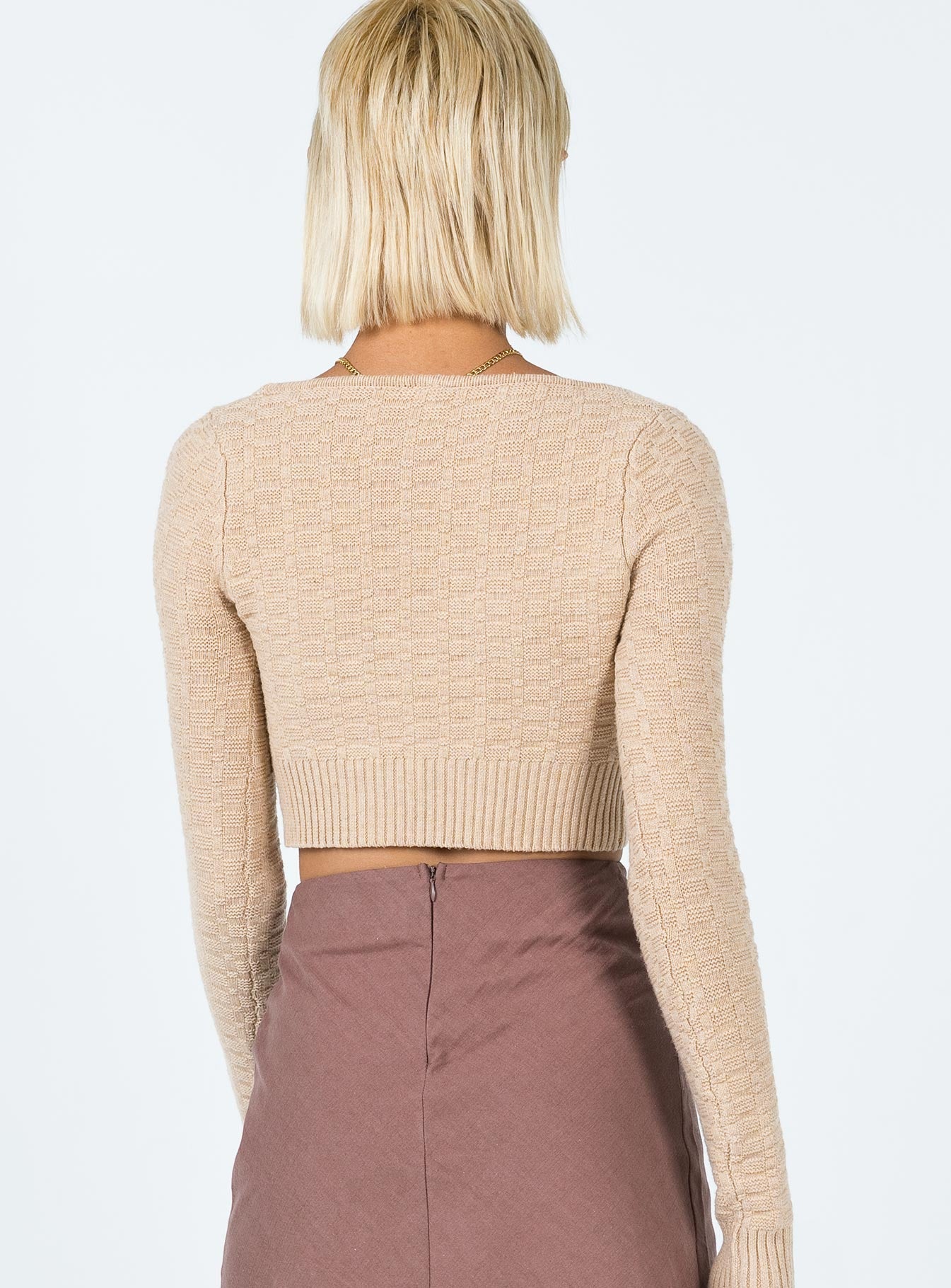 Ava Knit Cardigan Light Brown
