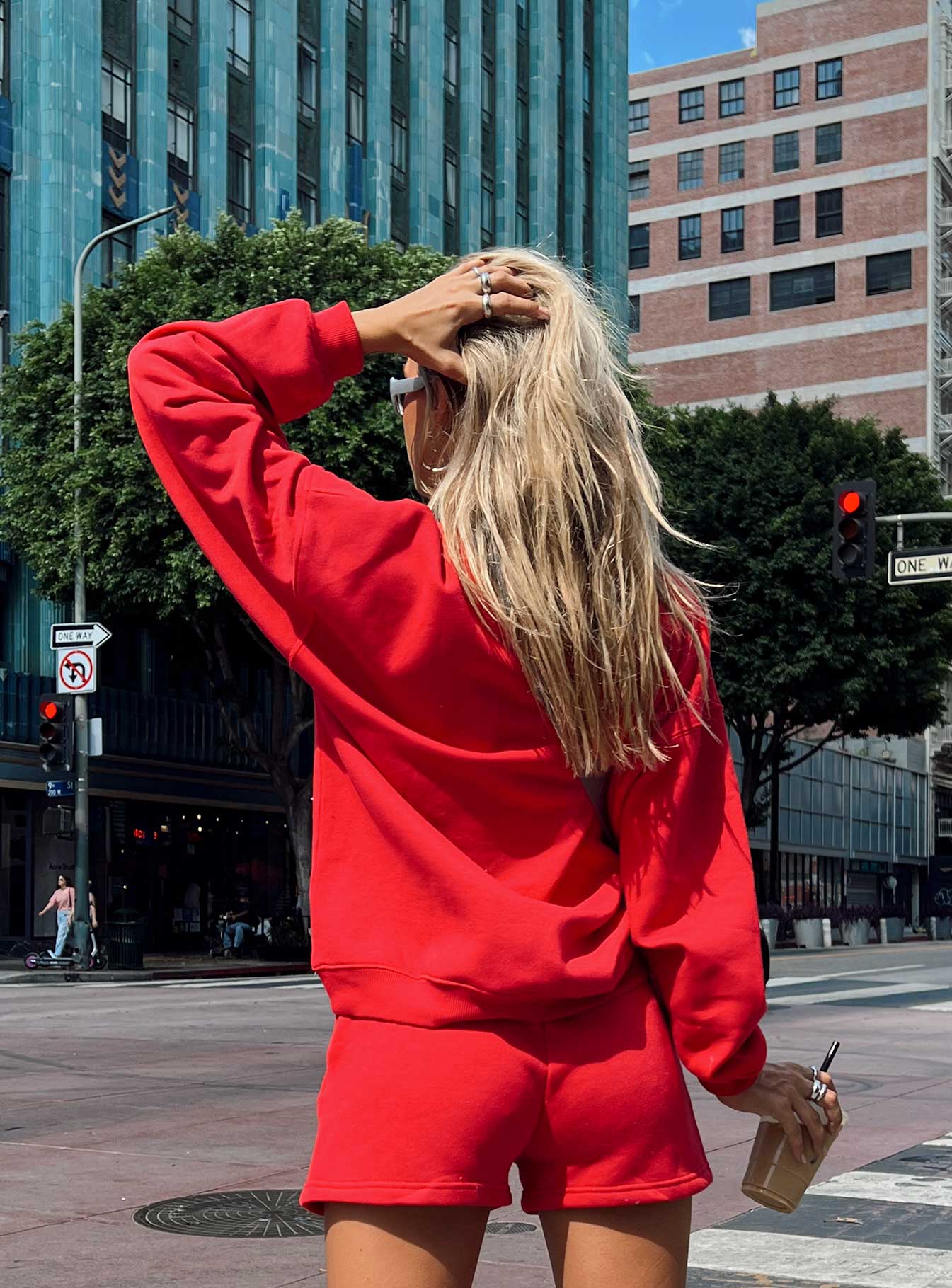 Sweater Crew neckline Drop shoulder Ribbed cuffs & waistband 