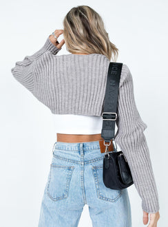 Grey bolero Knit material  Long sleeves 