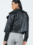 Redfern Faux Leather Jacket Black