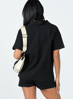 Matching set  Relaxed fit  Princess Polly Exclusive 63% recycled fibers 25% polyester 12% nylon  Soft knit material  V neckline  Button front fastening  High waisted shorts  Elasticated waistband 