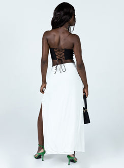 Maxine Split Maxi Skirt White