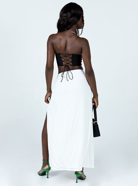 Maxine Split Maxi Skirt White