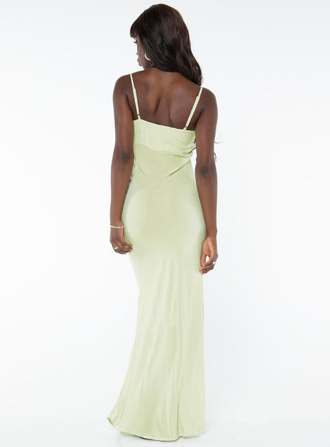 Maxi dress Adjustable shoulder straps, invisible zip fastening at side, cut out under bust Non-stretch, lined bust
