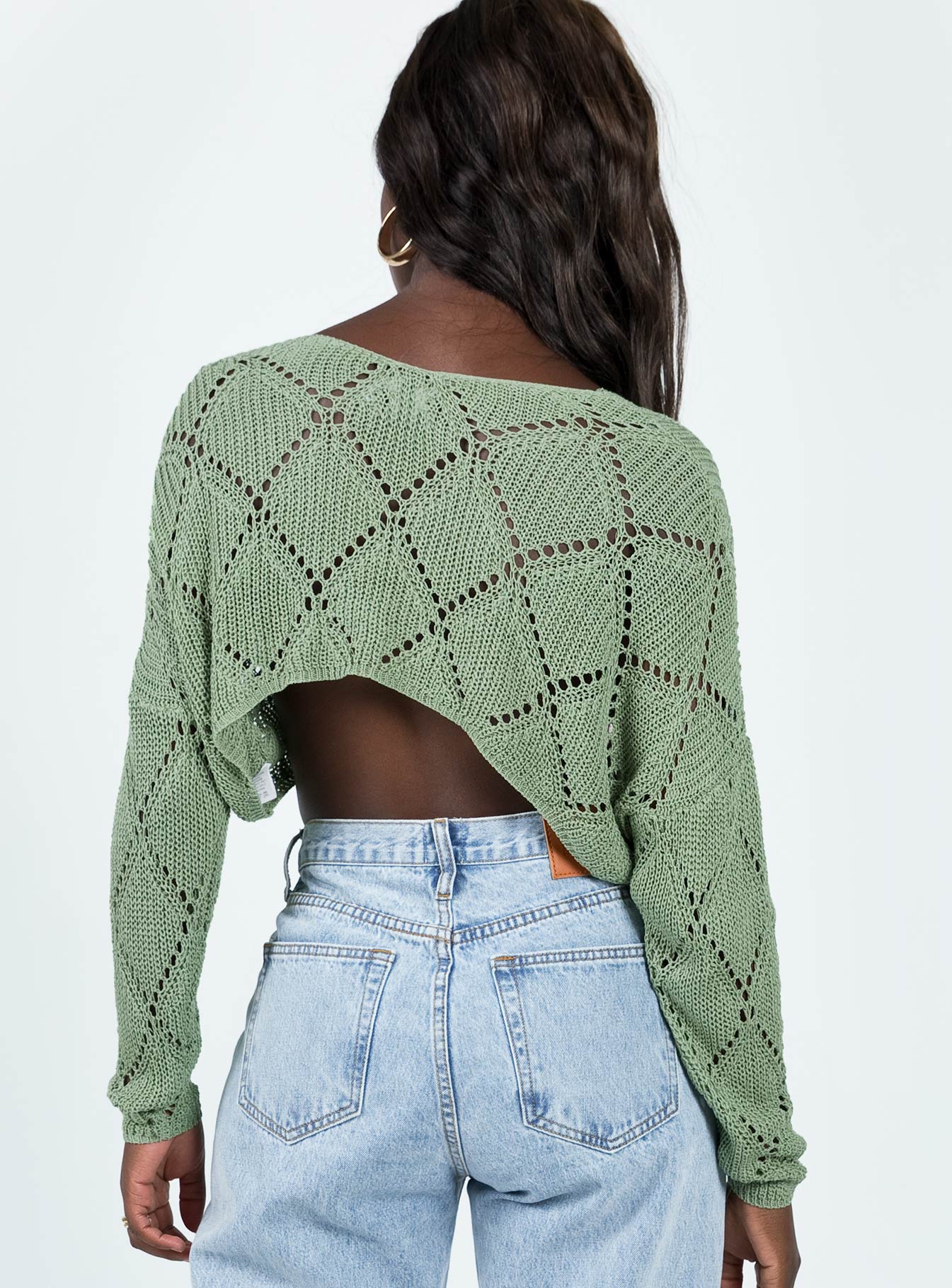 Sweater Sheer knit material Dropped shoulder Good stretch  Unlined 