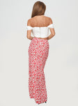 Maxi skirt Floral print, invisible zip fastening, high split in hem