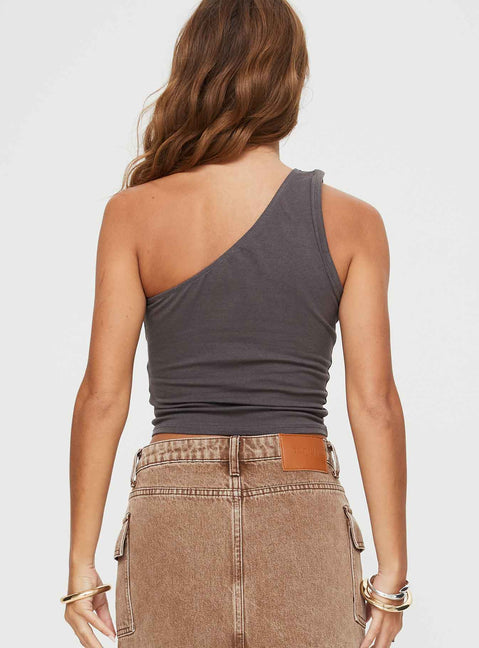 Crop top One shoulder style, elasticated bust Good stretch, unlined 