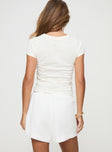 white Shorts Relaxed fit, drawstring fastening