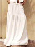 Tearose Linen Blend Maxi Skirt White Princess Polly  Maxi 