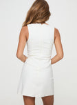 Mini dress Square neckline, lace trim, tie fastening at bust, invisible zip fastening down back
